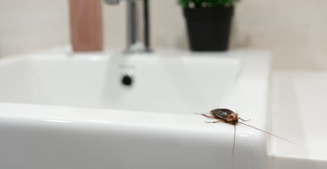 cucarachas en baños.